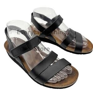 Naot Kayla Sandals 38 / 7 Leather Strappy Slingback Wedge Comfort Beach Coastal